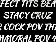 Stacy Cruz Gags on Two Huge Cocks Double Penetration Creampie Orgasm MMF Pound