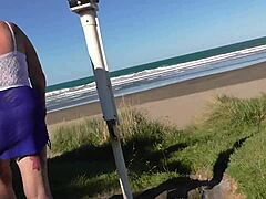 Kiwi Trashy Tattooed Milf Walks Beach In See-Through Then Creampie Fucked Public