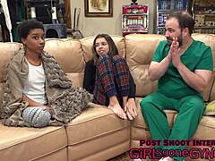 doctor aria nicole and tampa glove up in latex for close-up hospital fetish backstage