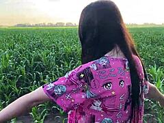 Nervous Stepsister Finds Stepbrother's Big Cock Comfort in Cornfield Fuck