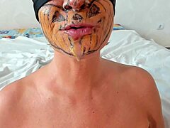 Pumpkin craves sperm during big cock blowjob