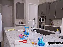 Slutty Cougar Scientist Rides Lab Partner's Massive Black Cock In Reality Scene