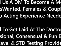 Nurse in latex humiliates patient fingering gaping shaved ass and pussy close-up