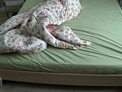 Home Camera Watches Chubby Wife Finger Pussy Cum In White Panties Before Bed