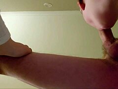 watch me deepthroat his cock then take creampie close-up
