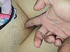 Innocently rubbing stepdaughter's tight puffy pussy till cock slips in bareback thrusting