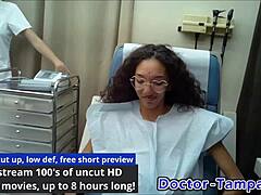 dr tampa examines genesis latex gloves gyno shaved pussy gaping natural tits EXAM