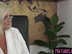 Mature Lacey Worships Huge Cocks Before Granny Foursome with Creampie Pussy Feast