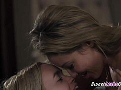 Skinny Blonde Teen Khloe Kingsley Seduced Wet by Busty Milf Ryan Keely