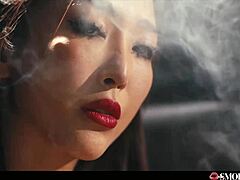 Japanese girl smokes teasing thick cock