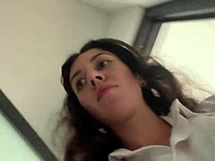 Cum-Faced Girl Eats Pizza and Swallows in Cafe Cumwalk