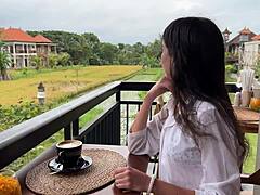 Cum-Faced Girl Eats Pizza and Swallows in Cafe Cumwalk