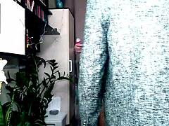 filming elderly secretary's pussy elasticity test from one camera angle