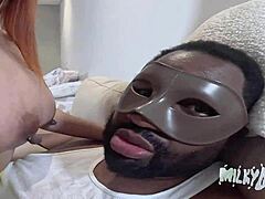 super milky neighbor's huge tits bounce on my dark black cock ride