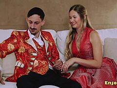 i'm lovin' this busty blonde's massive jugs shavin' pussy suckin' hard cock hd!!