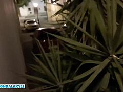 College latina slut flashes tits outdoors bends for risky public anal creampie blowjob