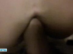 College latina slut flashes tits outdoors bends for risky public anal creampie blowjob