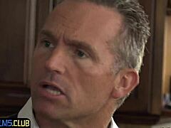 black teen rides cock hard right in the kitchen