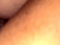 Fat teen stuffs tiny pink pussy with mom's boyfriend close-up pov