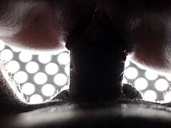 Emotional close-up penetration throbs in pretty teen's juicy wet pussy