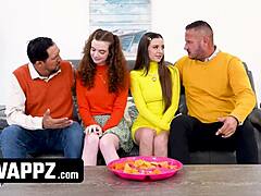 Stepdads and Stepdaughters Epic Orgy Cumswap Contest