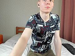 young twink stud's monster cock climaxes hard on homemade cam