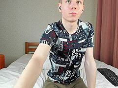 young twink stud's monster cock climaxes hard on homemade cam