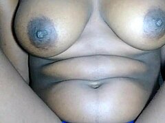 African babe fucks pussy hard until she cums shaking