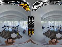 stepsister mae milano stuffs mouth with stepbro's dick while he moans from her handjob and doggystyle