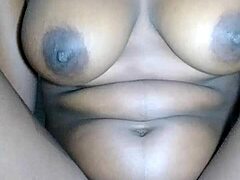 African babe fucks pussy hard until she cums shaking