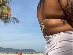 whoops these shorts are flashing my big pussy at the beach!