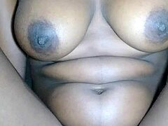 African babe fucks pussy hard until she cums shaking