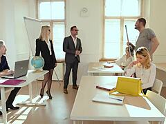 horny tattooed teen tiffany tatum takes double penetration orgy after class quickie