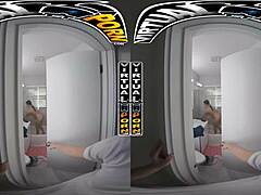 stepsister mae milano stuffs mouth with stepbro's dick while he moans from her handjob and doggystyle