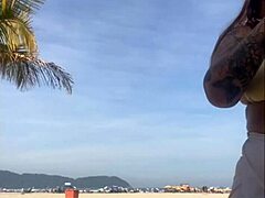 whoops these shorts are flashing my big pussy at the beach!