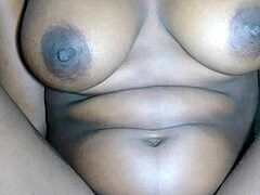 African babe fucks pussy hard until she cums shaking