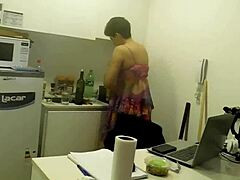 slutty wife sneaks plumber anal creampie while hubby waits gets ass filled with cum