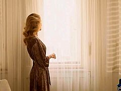 Cougar Cara Mell teases with blonde strip and model poses