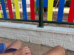 I Flash Cock in Park Girl Helps Cum on Tits