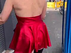 lingerie flashing walk turns into public outdoor humiliation