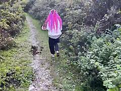 i spank and roughly fuck this cute 18+ teen pussy outdoors in forest she squirts cums in my mouth submissive domination 😩💦🍆🌲