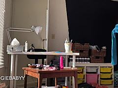 She cleans her room completely naked in secret voyeur pov