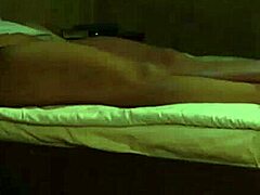 Watch this busty lesbian slave stroke her big tits in tight bondage!