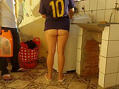 Married housewife pays tech with juicy pussy rough banging