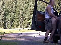 Muscular milf wife big ass doggystyle pounded public car street