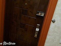 holiday brunette sucks monster cock under christmas tree