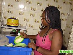 My boyfriend didn't just suck my pussy - he devoured it deep in the kitchen!