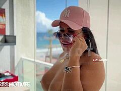 hey boys, check this married slut flashing her big pussy lips poolside