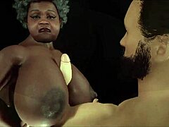 Ebony Granny Big Tits Fat Ass Fucks White Man Hard Interracial Anal