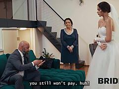 bride's tight shaved natural tits pussy heels dress turns hardcore young fuck old onlookers on